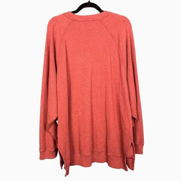American Eagle Oversized Sweatshirt Large Soft Cozy Loungewear Coral Pullover - Picture 2 of 7